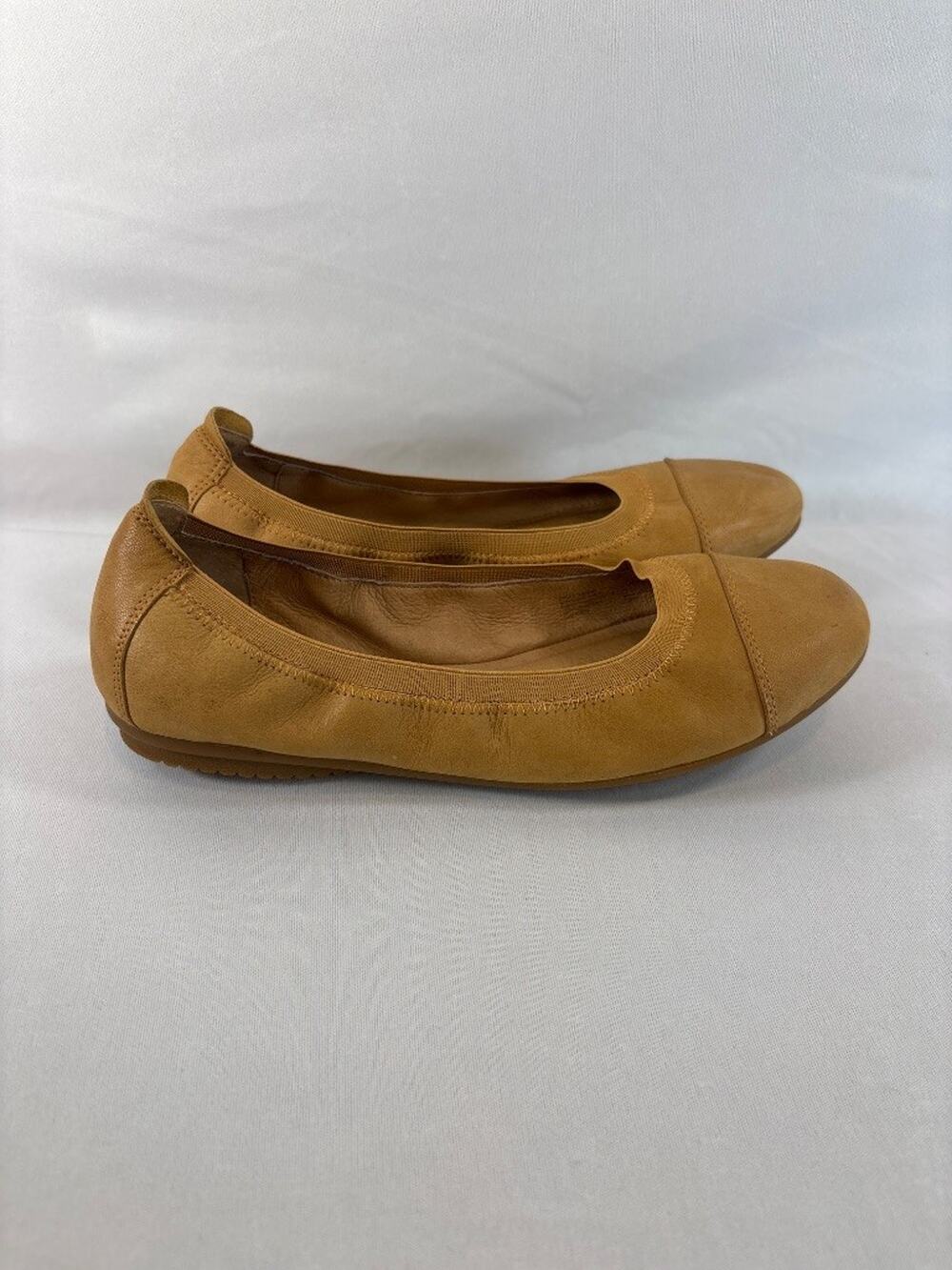 Josef Seibel Double Air Reaction Tan Leather Ballet Flats EU 39 Comfort Classic